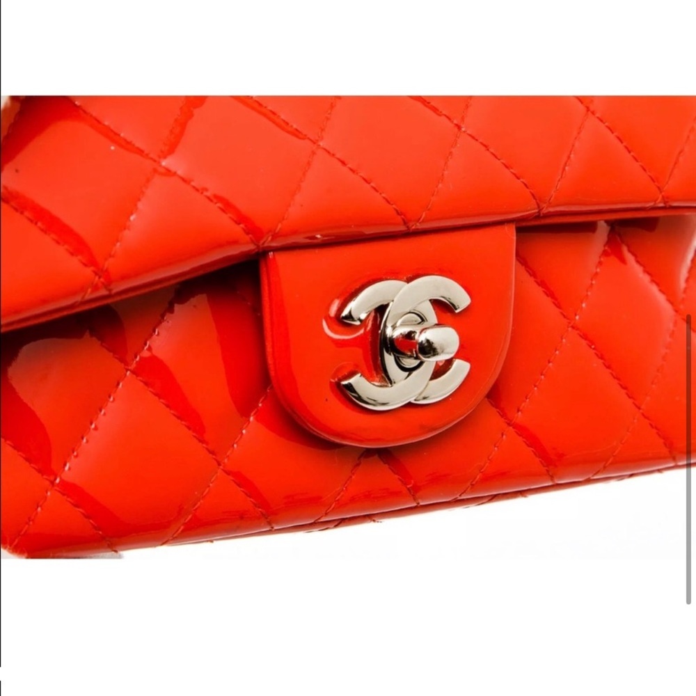 Chanel Patent Red Rectangular Mini Classic Flap - Picture 4 of 9